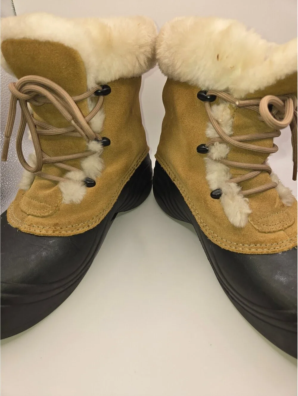 Columbia Women's Sierra Blizzard Winter Snow Boots Tan Suede Waterproof Size 9